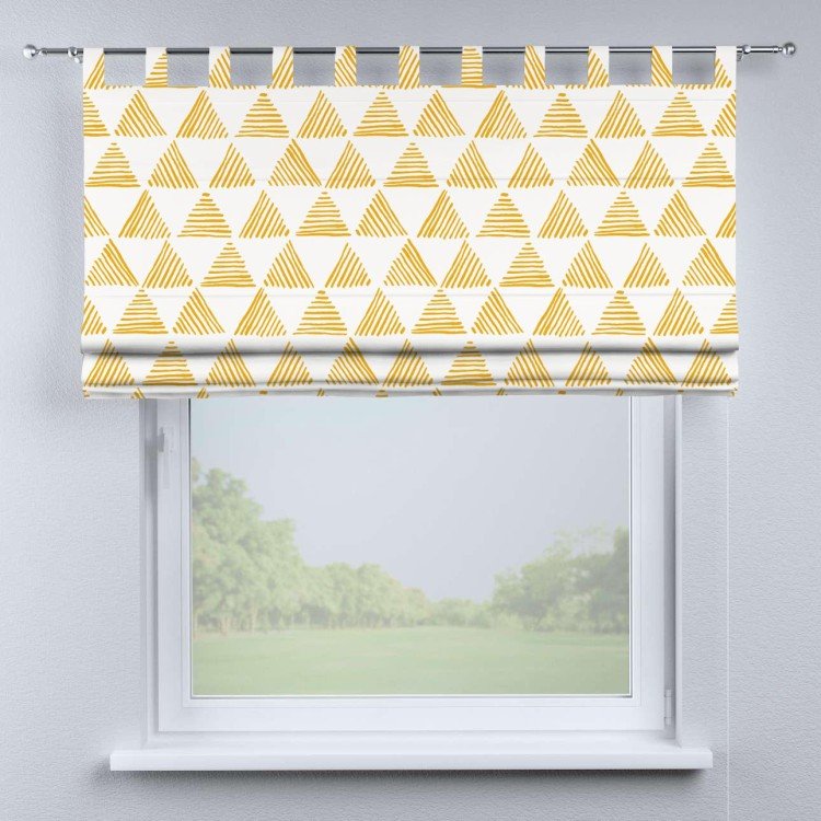 Римская штора «Кортин» на петлях «Желтые треугольники»