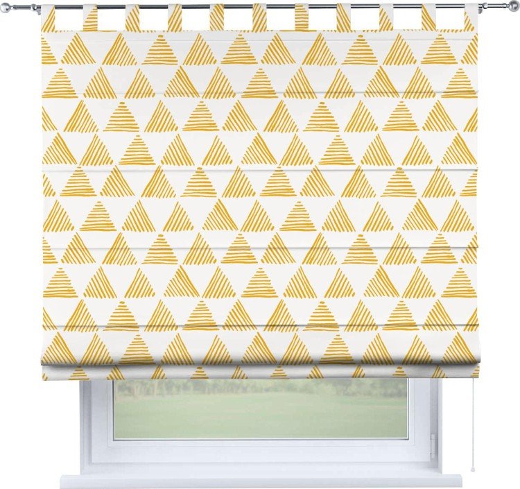 Римская штора «Кортин» на петлях «Желтые треугольники»